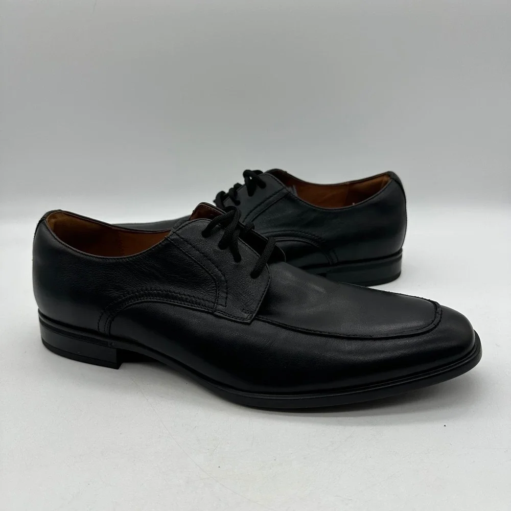 Florsheim 15205-001 Mens 11.5 Black Leather Zaffiro Moc Toe Oxford Dress Shoes